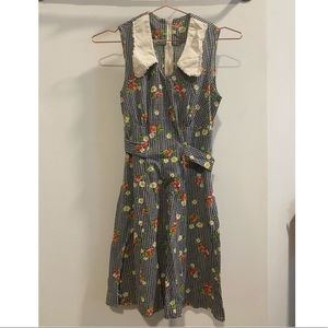 Vintage Rose and checkers mini dress